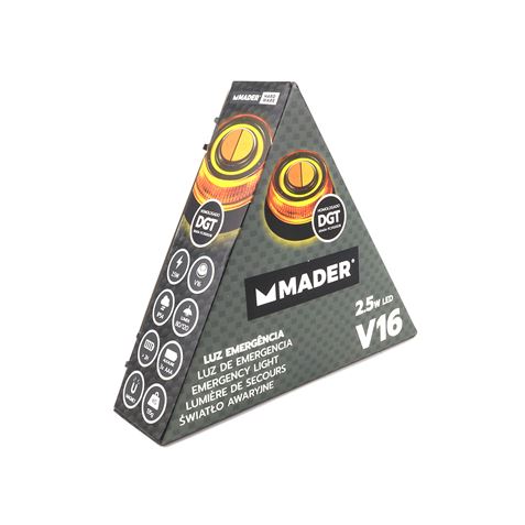 LUZ SEÑAL EMERGENCIA V16 2.5W LED MADER - 65029-1
