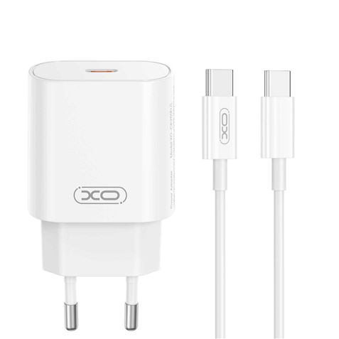 CARGADOR DE CORRIENTE CE25 25W 1 X TIPO C + CABLE TIPO C- TIPO C 1 METRO XO - XOCE25TC