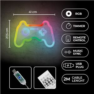 LAMPARA DECORATIVA NEON LED GAMEPAD RGB FOREVER - RTV200004-1
