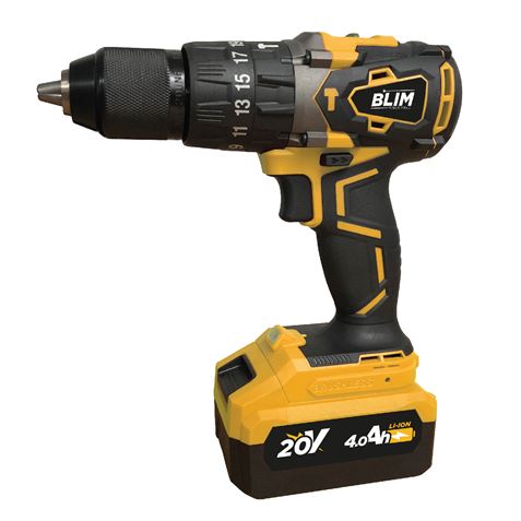 REACONDICIONADO PACK 20V TALADRO PERCUTOR+RADIAL S/CARBONES | 2x4AH | BLIM - BL0201-2