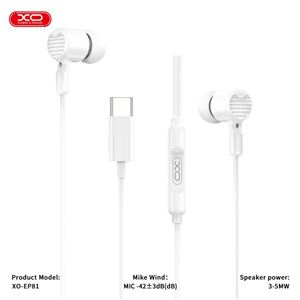 AURICULARES CON Y MICROFONO CABLE TIPO C EP81 BLANCO XO - XOEP81WH