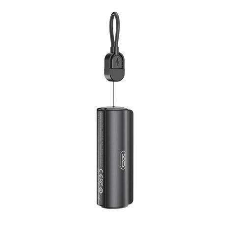 MINI POWERBANK 5000MAH CON LINTERNA Y CABLE TIPO C PR281 NEGRO XO - XOPR281