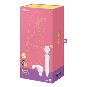 MASAJEADOR CON DOBLE CABEZAL VIBRADOR DOUBLE WAND-ER APP SATISFYER - 4061504001791-1