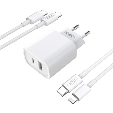 CARGADOR USB-A Y USB-C 20W+18W CON CABLE TIPO C CE02 XO - XOCE02ATC.