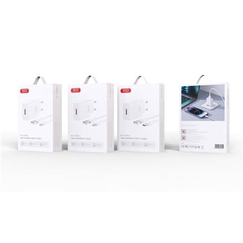 CARGADO DE CORRIENTE USB 18W CON CABLE TIPO C XO - XOL127TC-1