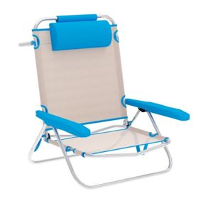 SILLA PLEGABLE 5 POSICIONES ALUMINIO 65.5X44X82CM CON COJÍN Y ASA - 10172