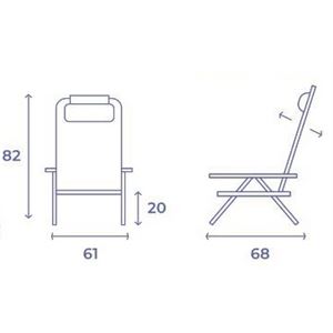 SILLA PLEGABLE 5 POSICIONES ALUMINIO 65.5X44X82CM CON COJÍN Y ASA - 10242-2