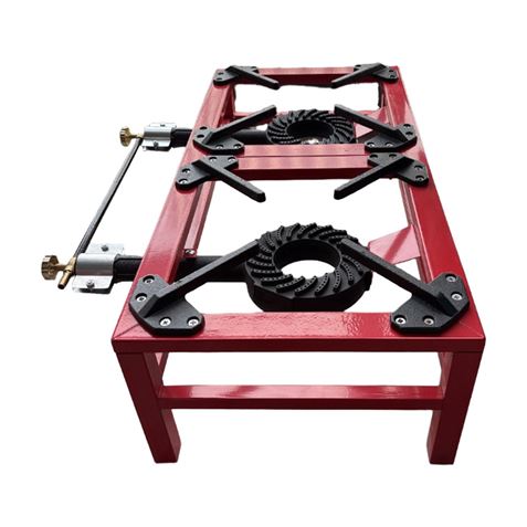 FOGÓN / HORNILLO DE GAS REFORZADO ALTA POTENCIA 2 FUEGOS 80X40CM MUVIP - MV0629-2