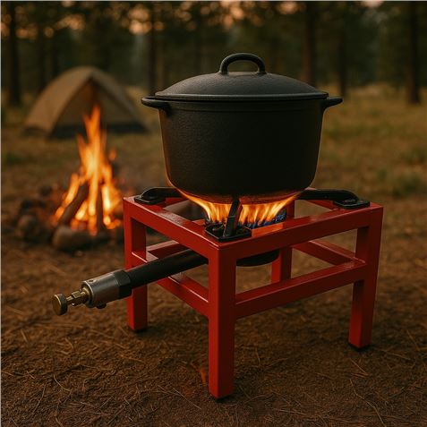 FOGÓN / HORNILLO DE GAS REFORZADO ALTA POTENCIA 1 FUEGO 40X40CM MUVIP - MV0628-1