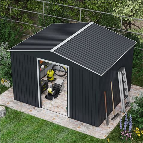 CASETA DE METAL | PUERTAS CORREDERAS 304.5X243X214.5 (7.4M2) ANTRACITA - SG0167