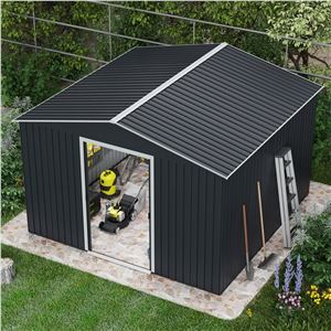 CASETA DE METAL | PUERTAS CORREDERAS 300X304.5X214.5CM (9.14M2) ANTRACITA