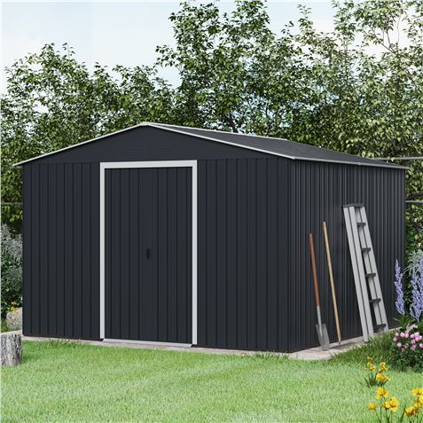 CASETA DE METAL | PUERTAS CORREDERAS 300X304.5X214.5CM (9.14M2) ANTRACITA - SG0168-1