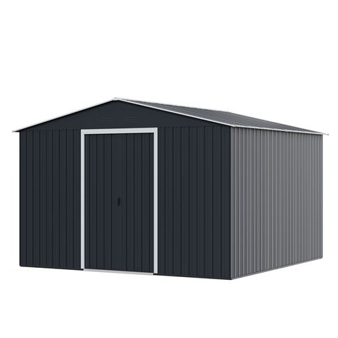 CASETA DE METAL | PUERTAS CORREDERAS 300X304.5X214.5CM (9.14M2) ANTRACITA - SG0168-2