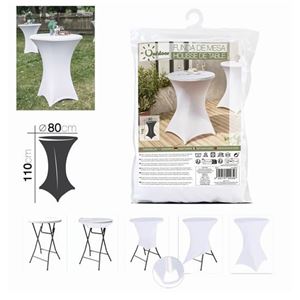 FUNDA PARA MESA DE RESINA TIPO COCTEL D80XH110CM BLANCA - 00032