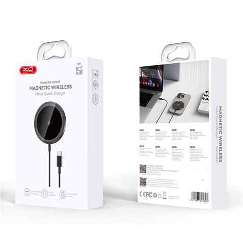 CARGADOR INALAMBRICO MAGNETICO 15W CX037 NEGRO XO - XOCX037BK-2