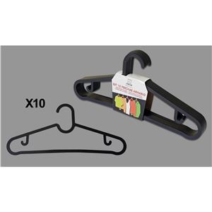 SET 10 PERCHAS NEGRAS PLASTICAS - 07351