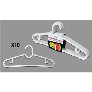 SET 10 PERCHAS BLANCAS PLASTICAS - 07350