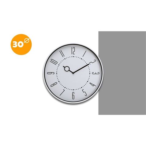 RELOJ DE PARED CLASICO REDONDO BLANCO 30CM - 07123