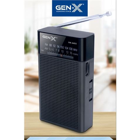 RADIO PORTATIL AM/FM ANALOGICA NEGRA FM-4405 GEN-X - FM-4405