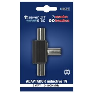 ADAPTADOR INDUCTIVO TV (1 MACHO/2 HEMBRAS) NEGRO SEVENON - 09551-1