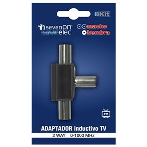 ADAPTADOR INDUCTIVO TV (2 MACHO/1 HEMBRA) NEGRO SEVENON - 09552-1
