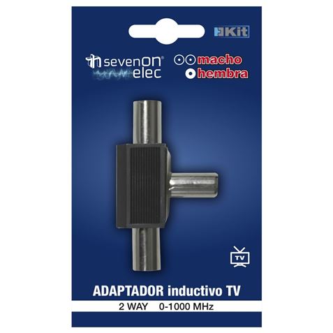 ADAPTADOR INDUCTIVO TV (2 MACHO/1 HEMBRA) NEGRO SEVENON - 09552-1