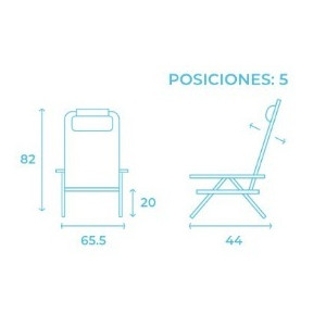 SILLA PLEGABLE 5 POSICIONES ALUMINIO...