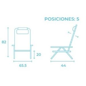 SILLA PLEGABLE 5 POSICIONES ALUMINIO...