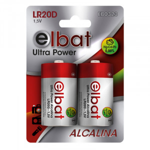 PACK 2 PCS PILAS ALCALINAS LR20D ELBAT