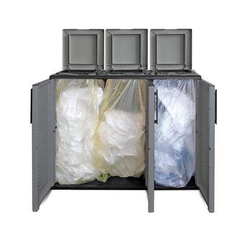 ARMARIO PARA RECICLAJE 3 COMPARTIMIENTOS 1020X370X840MM ARTPLAST - E101ECO
