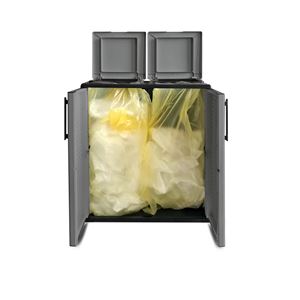 ARMARIO BAJO CON DOBLE TAPA PARA RECICLAJE 680X370X840MM ARTPLAST - E71ECO