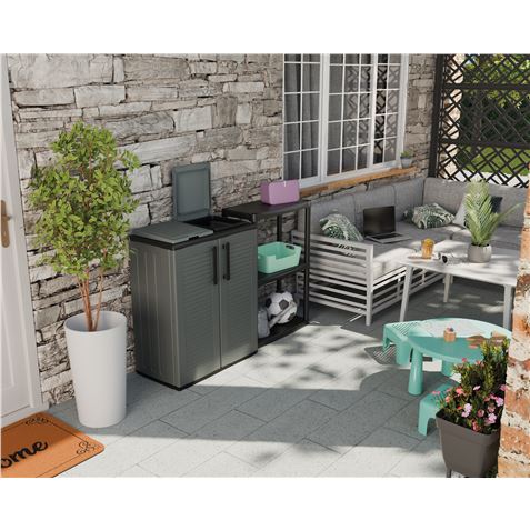 ARMARIO BAJO CON DOBLE TAPA PARA RECICLAJE 680X370X840MM ARTPLAST - E71ECO-2