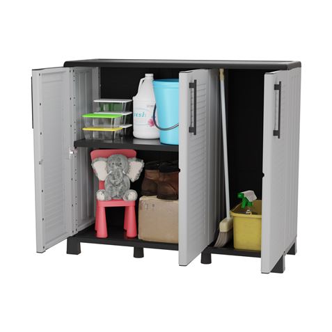 ARMARIO BAJO ANCHO CON ESTANTES Y PATAS AJUSTABLES 1020X370X900MM ARTPLAST - F100B