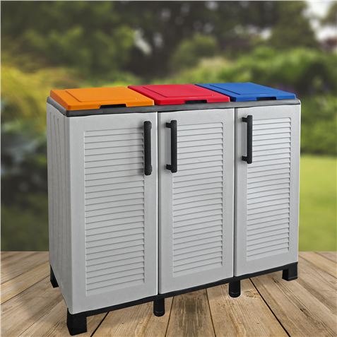 ARMARIO PARA RECICLAJE 3 COMPARTIMIENTOS 1020X370X840MM ARTPLAST - F100ECOLOR-2