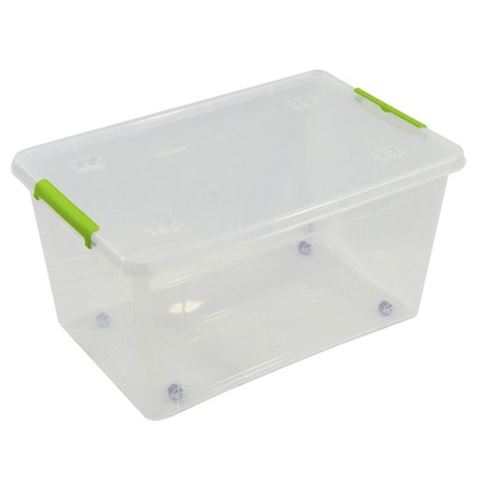 CAJA ORGANIZADORA CON TAPA, RUEDAS Y CIERRES 585X390X300MM ARTPLAST - MP70TTV
