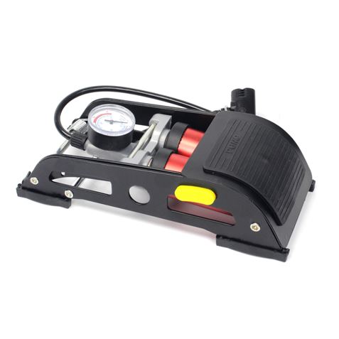 INFLADOR DE PIE DOBLE CON MANOMETRO 130 PSI MADER - 63641-3