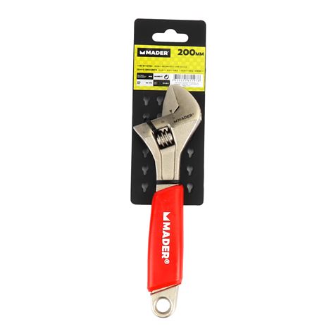 LLAVE INGLESA 8"- 200MM MANGO RECUBIERTO ROJO MADER - 61197-2