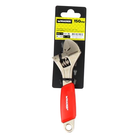 LLAVE INGLESA 6"- 150MM MANGO RECUBIERTO ROJO MADER - 61196-2