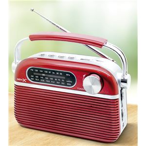 RADIO CLASICA RECARGABLE CON BLUETOOTH 4408 ROJA GEN-X - FMBLU-4408-RED