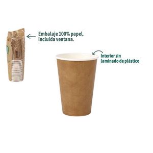 SET 20 VASOS CARTON KRAFT 220CC ALGON - BA01054076869.