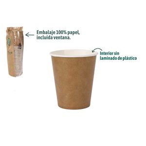 SET 30 VASOS CARTON KRAFT 250CC ALGON - BA01054076871.