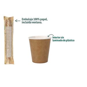 SET 50 VASOS CARTON KRAFT 120CC ALGON - BA01054076868.