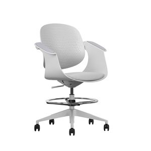 REACONDICIONADA SILLA / TABURETE DE OFICINA TOP WORK GRIS CLARO CROMAD - CR1154