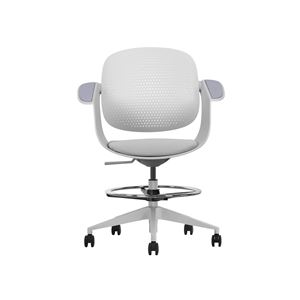 REACONDICIONADA SILLA / TABURETE DE OFICINA TOP WORK GRIS CLARO CROMAD - CR1154-1