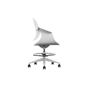 REACONDICIONADA SILLA / TABURETE DE OFICINA TOP WORK GRIS CLARO CROMAD - CR1154-3