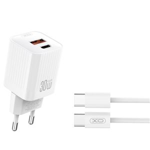 CARGADOR USB+USB-C 30W L149 CON CABLE TIPO C BLANCO XO