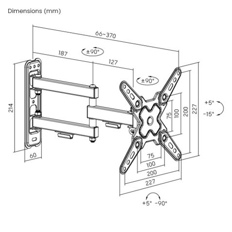 REACONDICIONADO SOPORTE CON BRAZO TV 13"-43" DOBLE EXTENSION CROMAD - CR1171-4