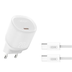 CARGADOR RAPIDO USB-C 20W CON CABLE LIGHHTNING L143 BLANCO XO - XOL143TCWH