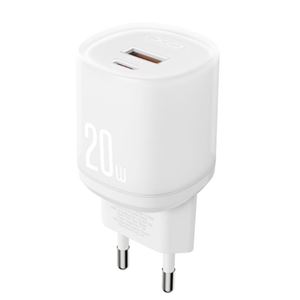 CARGADOR RAPIDO USB-A / USB-C 20W L144 BLANCO XO - XOL144