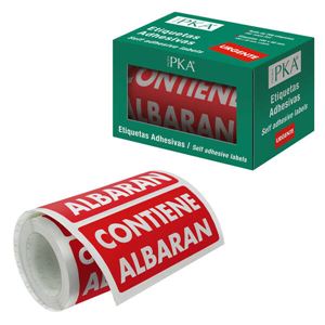 ROLLO 200 ETIQUETAS ADHESIVAS 100X50MM "CONTIENE ALBARA" DOHE - 16410